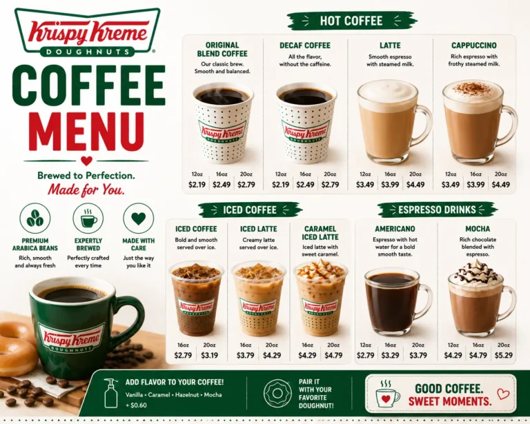 Krispy Kreme coffee menu