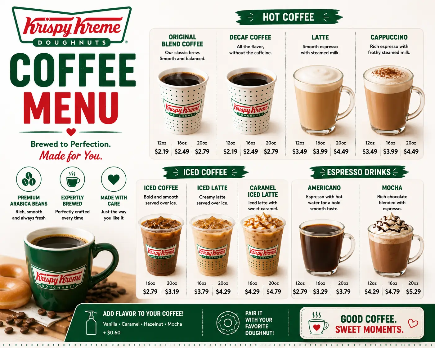 Krispy Kreme coffee menu