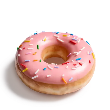 Strawberry Iced Doughnut with Sprinkles